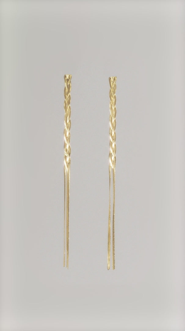 Liquid Braid Fringe Earrings YG