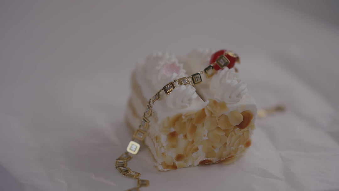 Baguette Diamond Tile Necklace