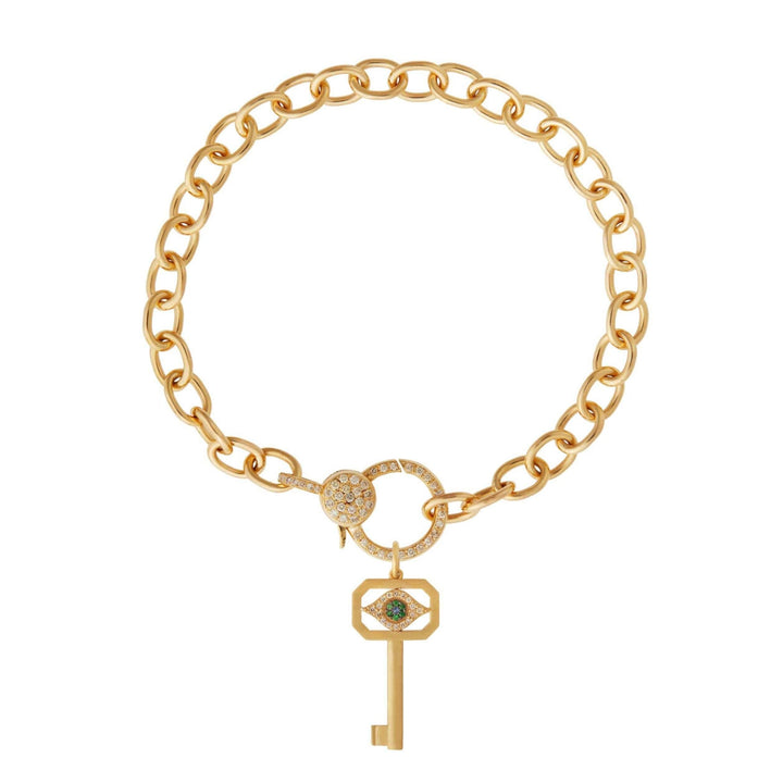 Protection Key Diamond Lock Chain Bracelet - EYE LOVE - Ileana Makri