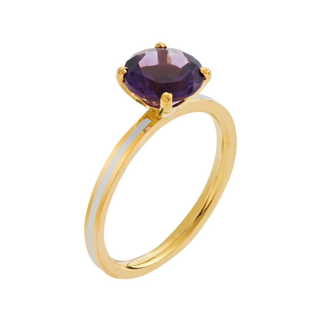 Purple Amethyst Enamel Slim Band - Eye M Neon Rocks - Ileana Makri store