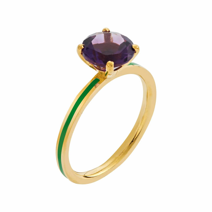 Purple Amethyst Enamel Slim Band - Eye M Neon Rocks - Ileana Makri store