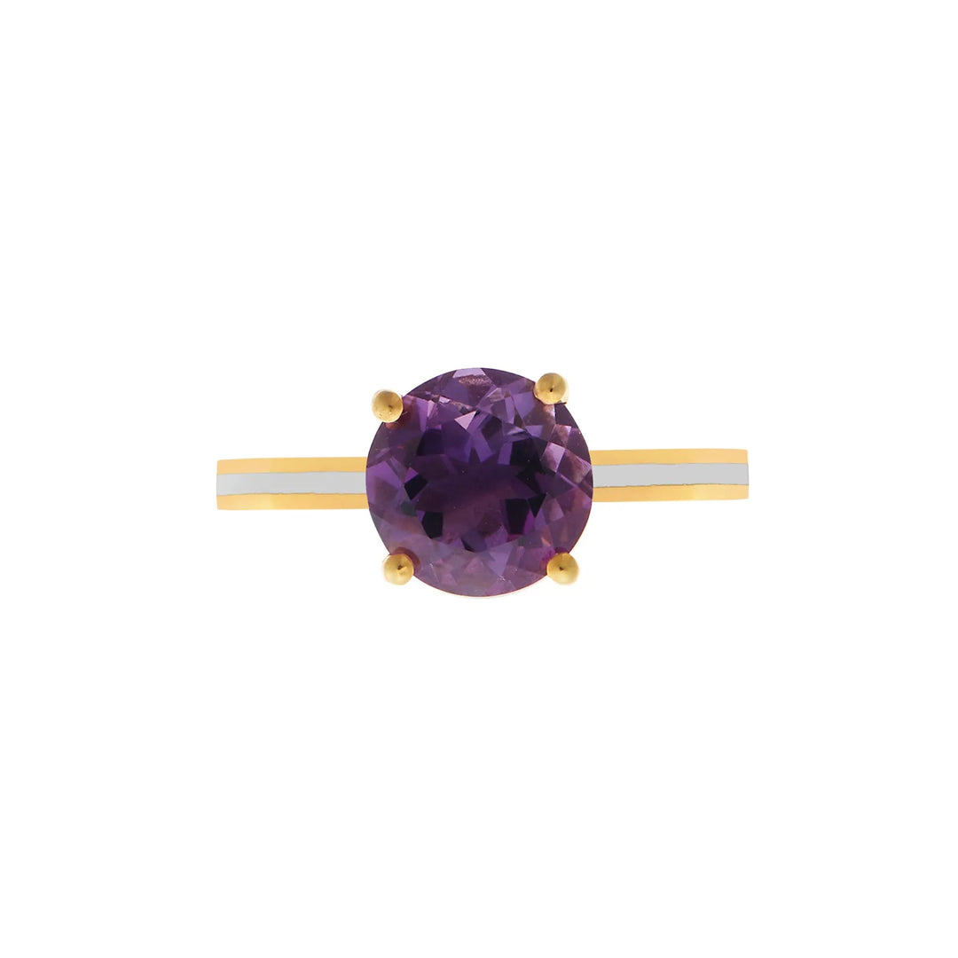 Purple Amethyst Enamel Slim Band - Eye M Neon Rocks - Ileana Makri store