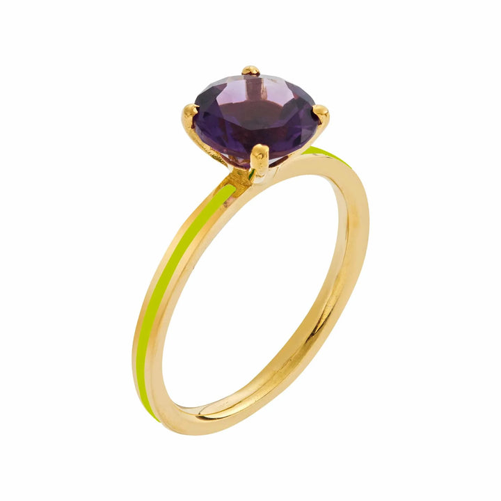 Purple Amethyst Enamel Slim Band - Eye M Neon Rocks - Ileana Makri store