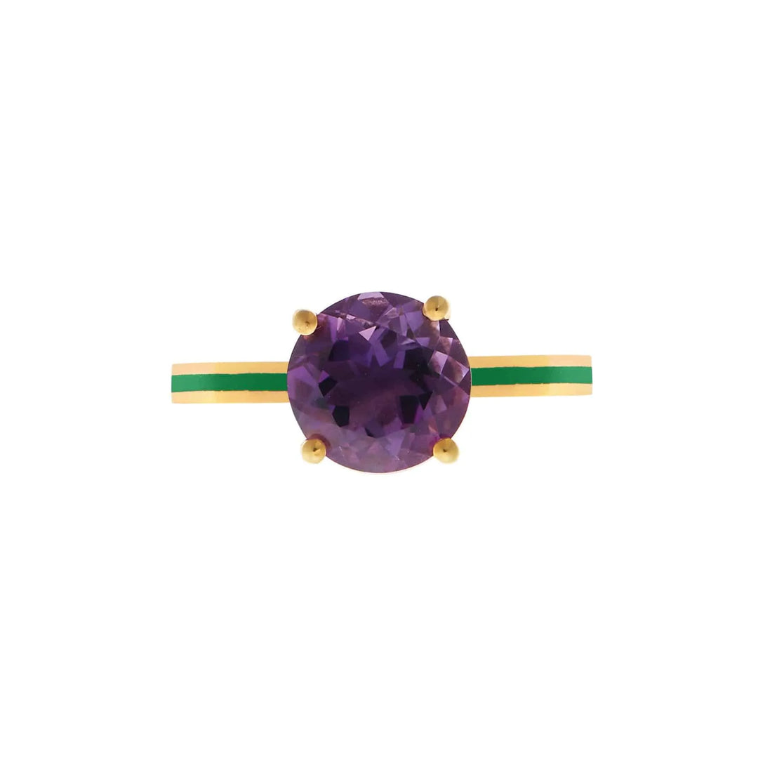 Purple Amethyst Enamel Slim Band - Eye M Neon Rocks - Ileana Makri store