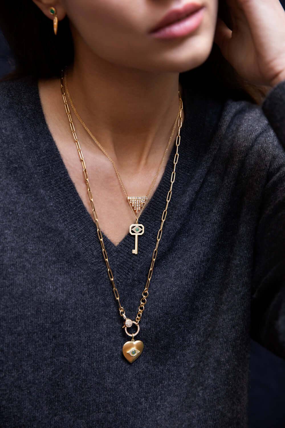 Pyramid Baguette Necklace W - D - Baguette - Ileana Makri