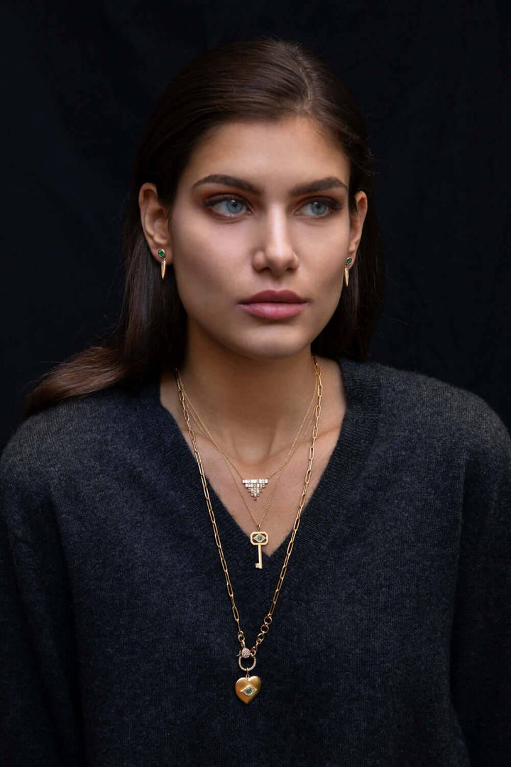 Pyramid Baguette Necklace W - D - Baguette - Ileana Makri
