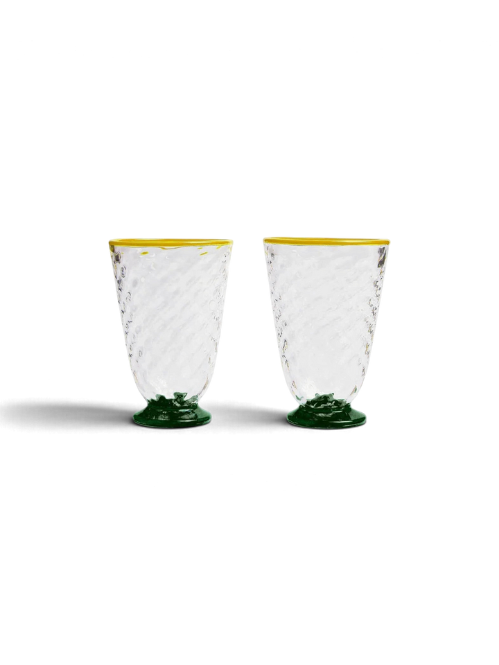 Quilted Glasses Green (Set of 2) - La Double J Home - Ileana Makri