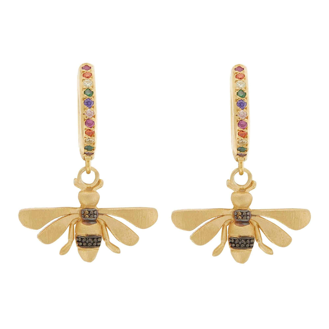 Rainbow Bee Midi Hoops - Eye M Be Happy - Ileana Makri store