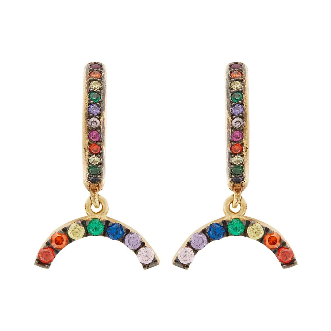 Rainbow Charm Midi Hoops - Eye M Hearts - Ileana Makri