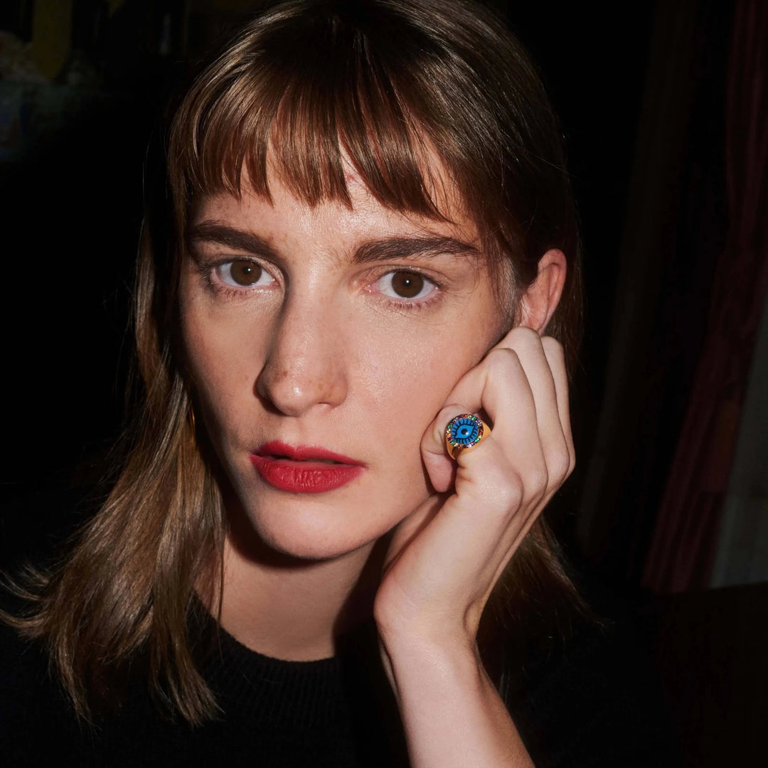 Rainbow Evil Eye Chevalier Ring - Eye M Eyes - Ileana Makri