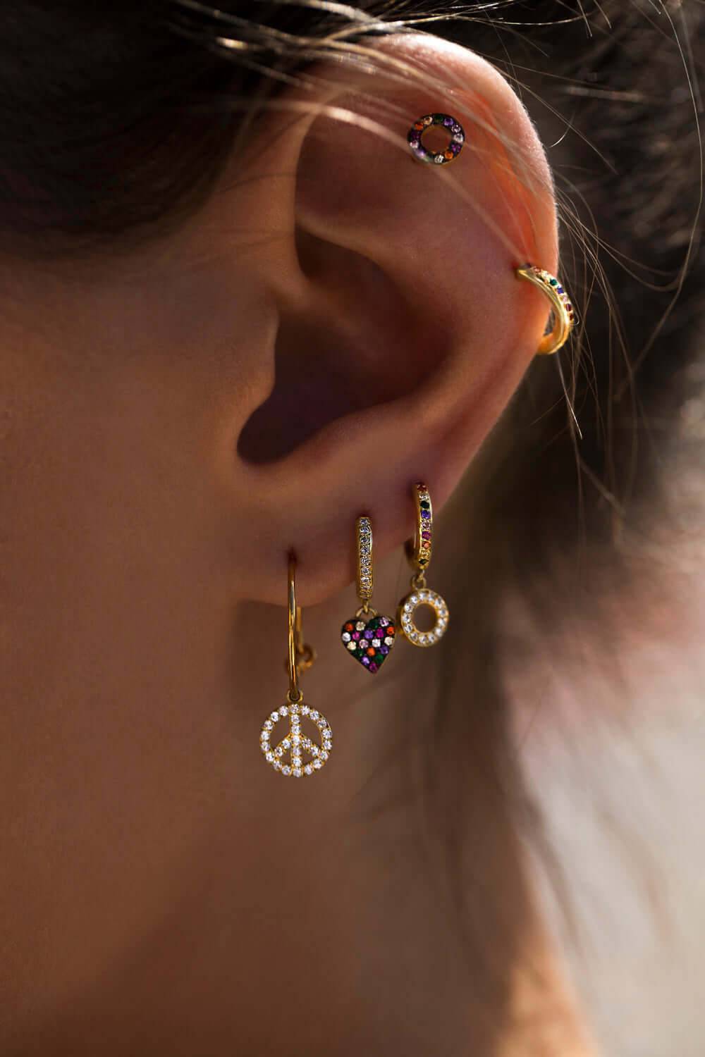 Rainbow Love Midi Hoops - Eye M Hearts - Ileana Makri