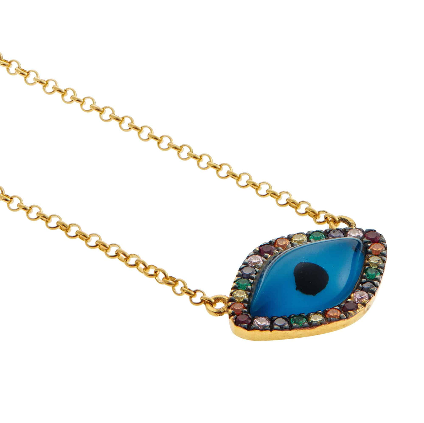 Rainbow Oval Eye Necklace - Eye M Eyes - Ileana Makri store