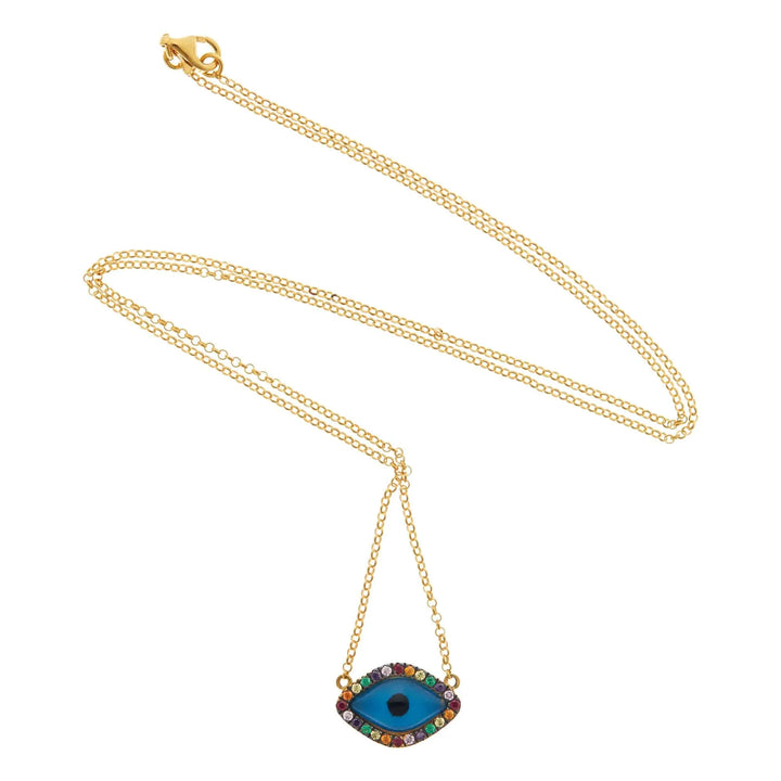 Rainbow Oval Eye Necklace - Eye M Eyes - Ileana Makri store