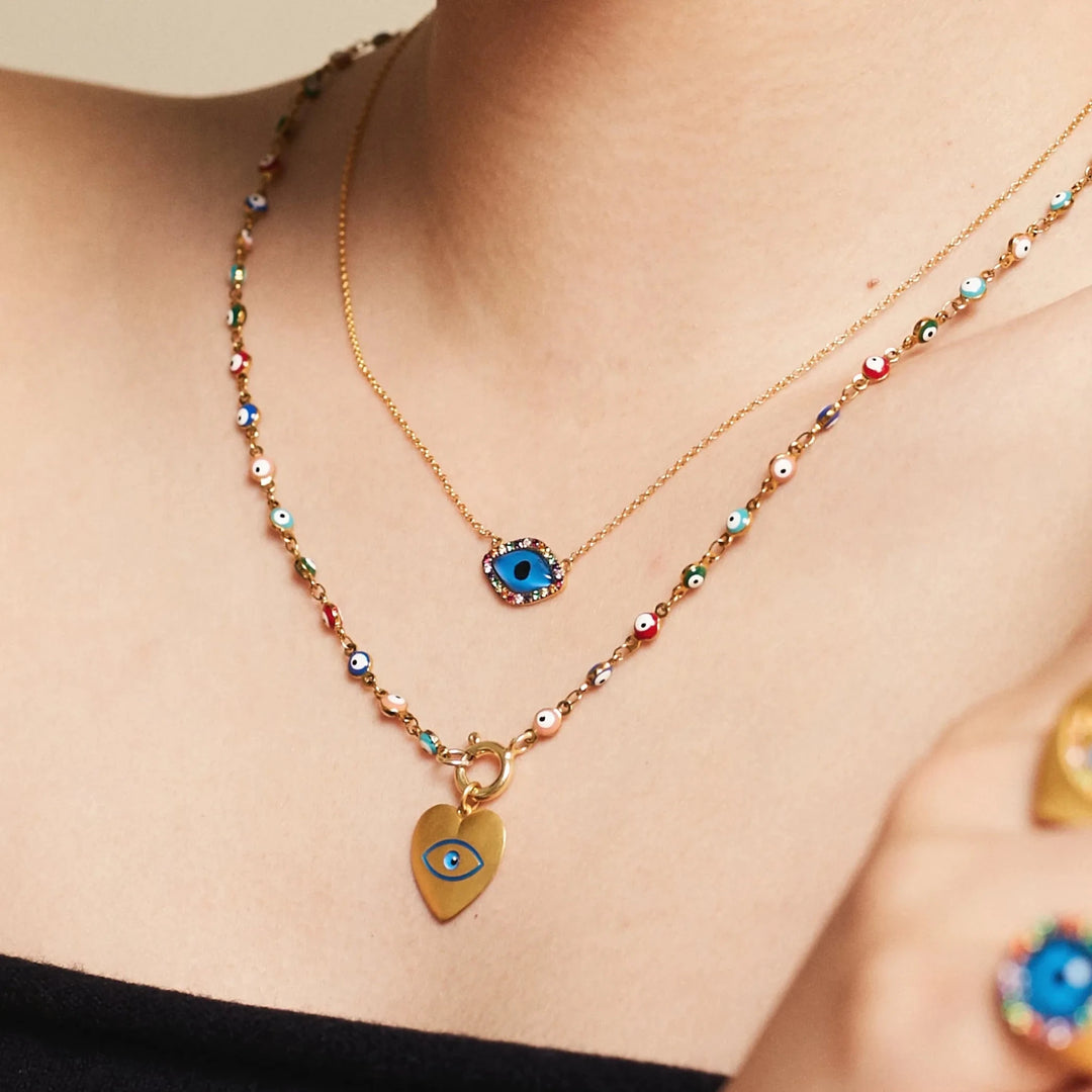 Rainbow Oval Eye Necklace - Eye M Eyes - Ileana Makri