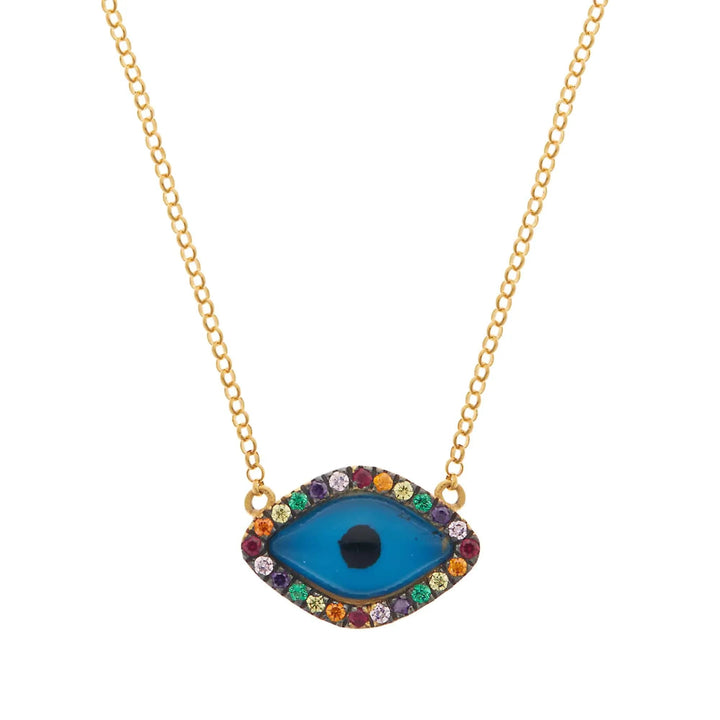 Rainbow Oval Eye Necklace - Eye M Eyes - Ileana Makri