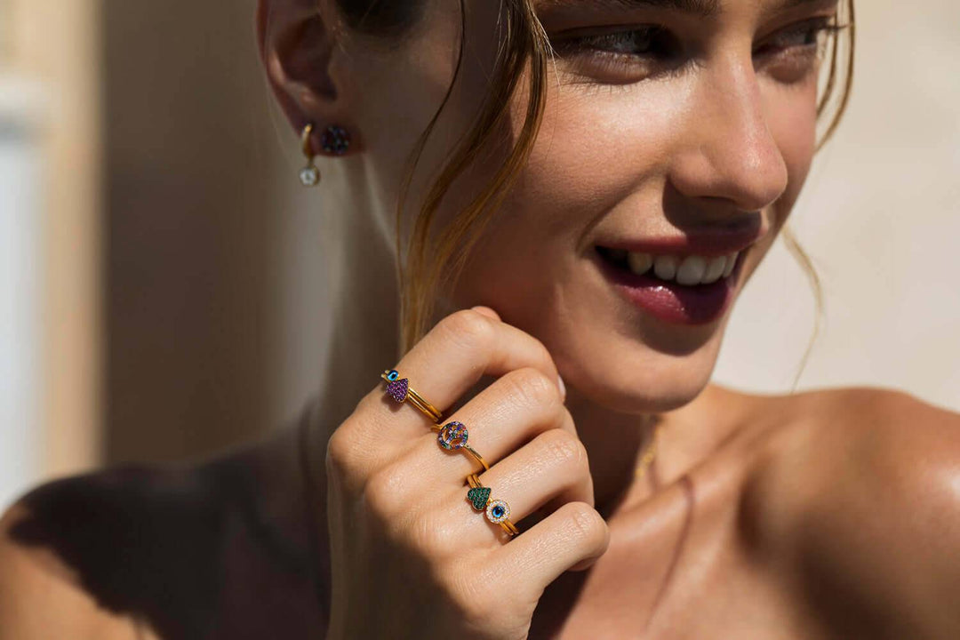 Rainbow Peace Ring - Eye M Hearts - Ileana Makri