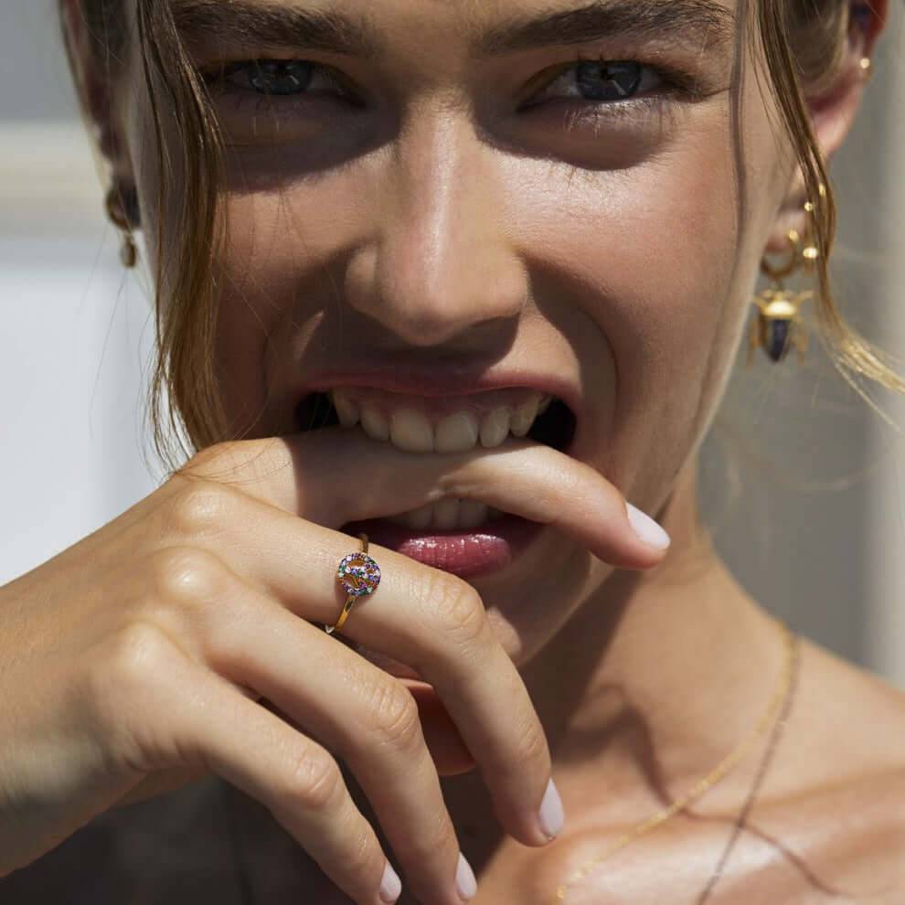 Rainbow Peace Ring - Eye M Hearts - Ileana Makri