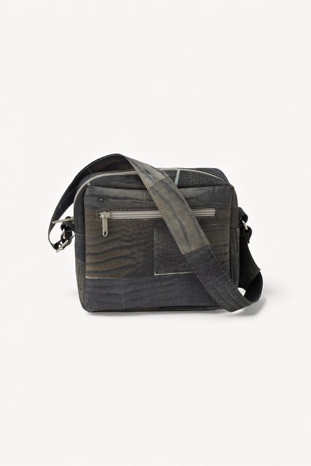 Raw Leather Grey Cube Pocket Bag - Luisa Cevese Riedizioni - Ileana Makri