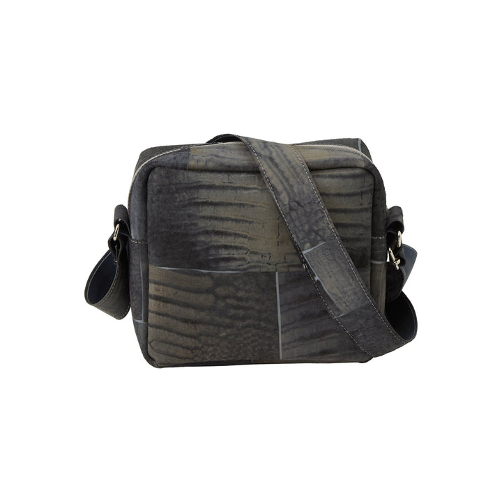 Raw Leather Grey Cube Pocket Bag - Luisa Cevese Riedizioni - Ileana Makri