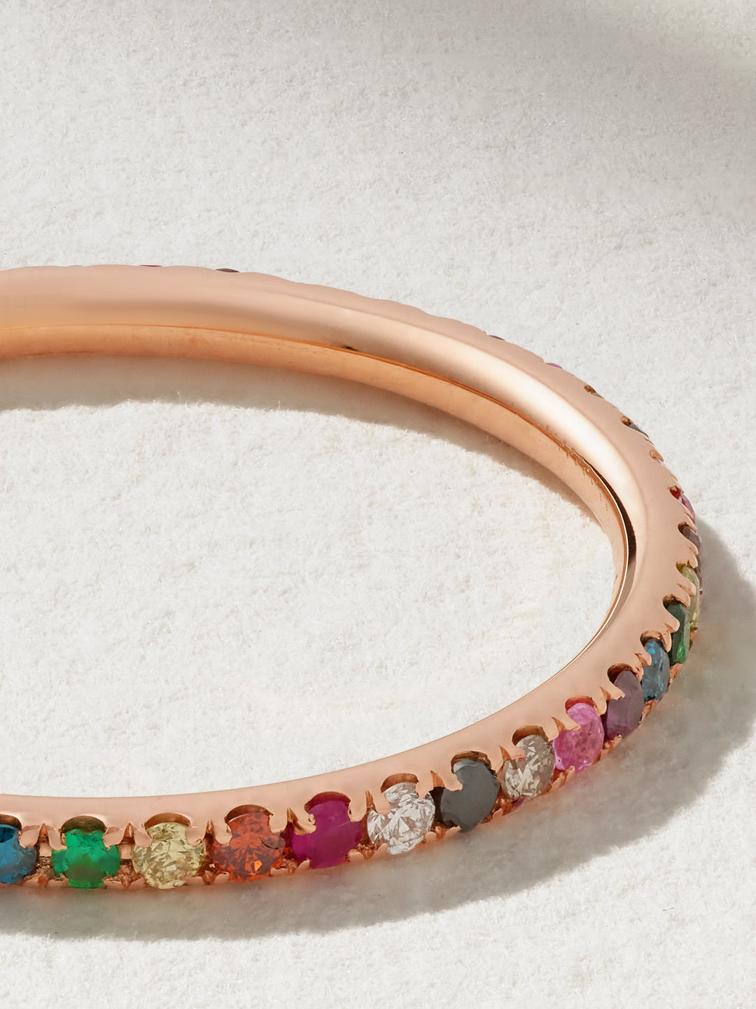 Rainbow Thread Band in Rose Gold