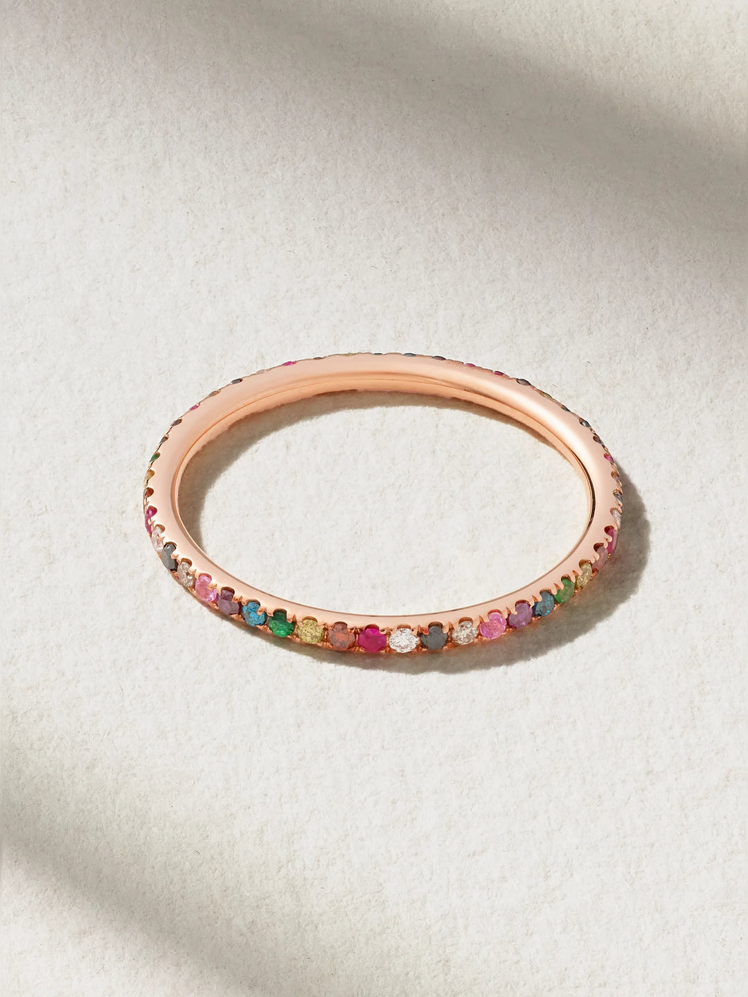 Rainbow Thread Band in Rose Gold