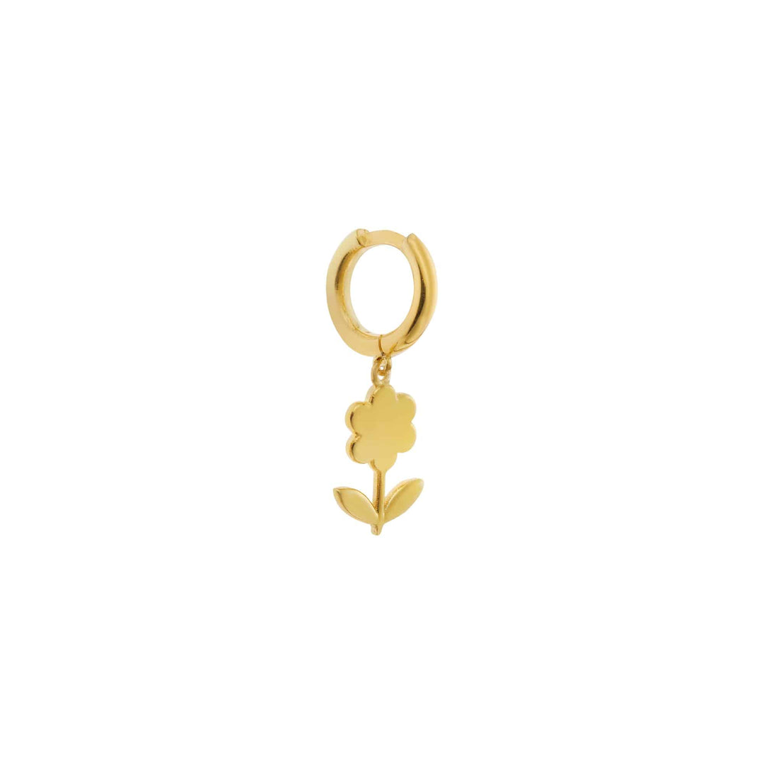 Red Daisy Midi Hoop Earrings - Eye M Flower Power - Ileana Makri