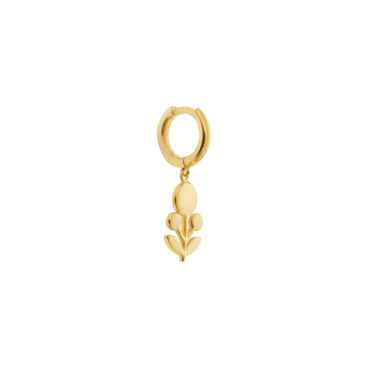 Red Seed Flower Midi Hoop Earrings - Eye M Flower Power - Ileana Makri