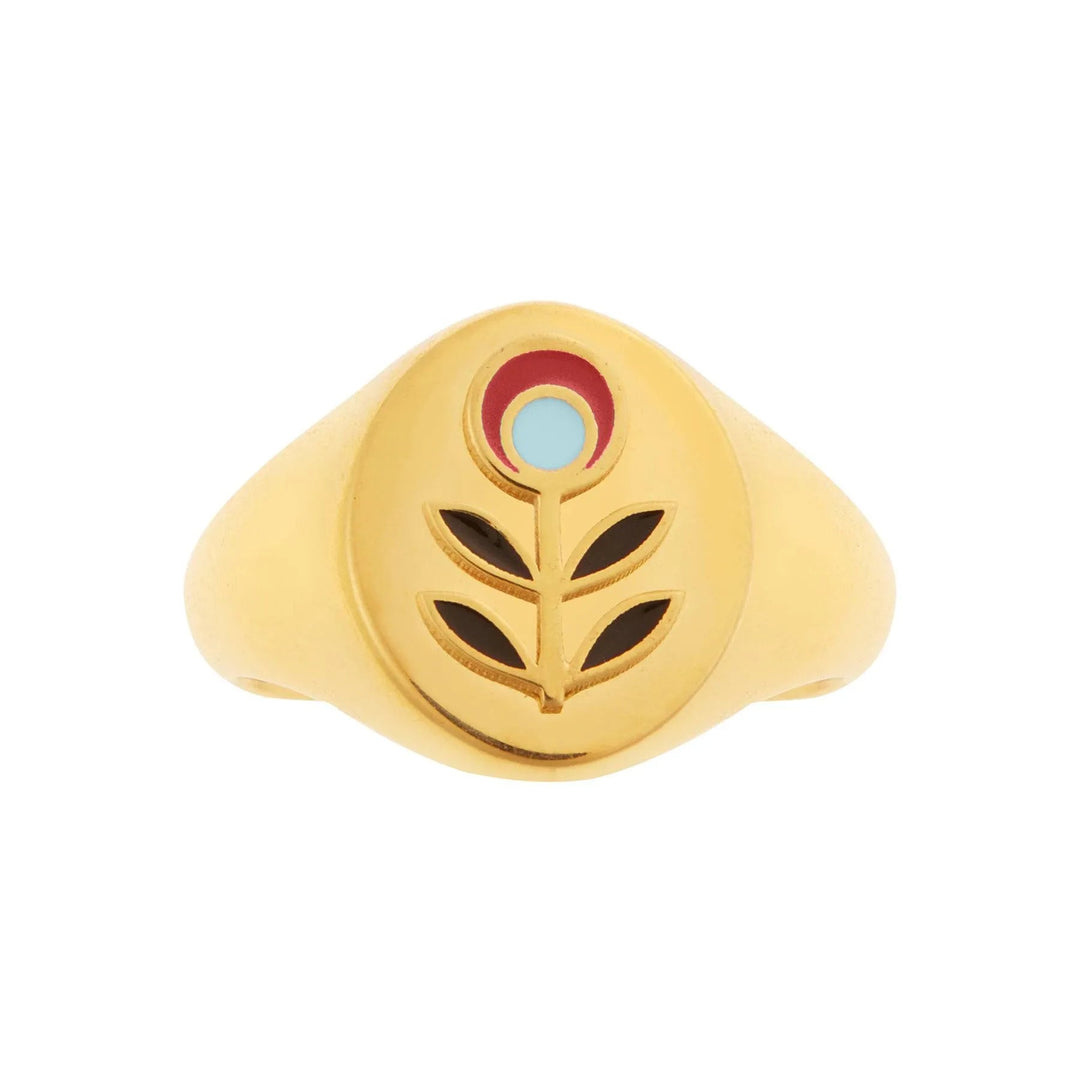 Red Seed Flower Ring - Eye M Flower Power - Ileana Makri
