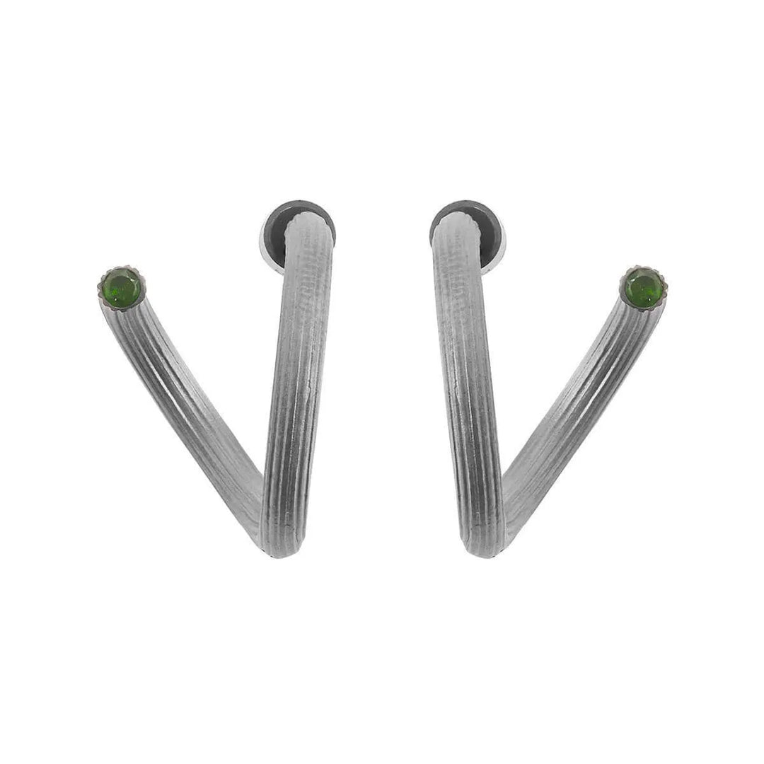 Ribbed Pipe Twist Hoops - Eye M Minimal - Ileana Makri store