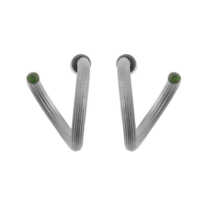 Ribbed Pipe Twist Hoops - Eye M Minimal - Ileana Makri store