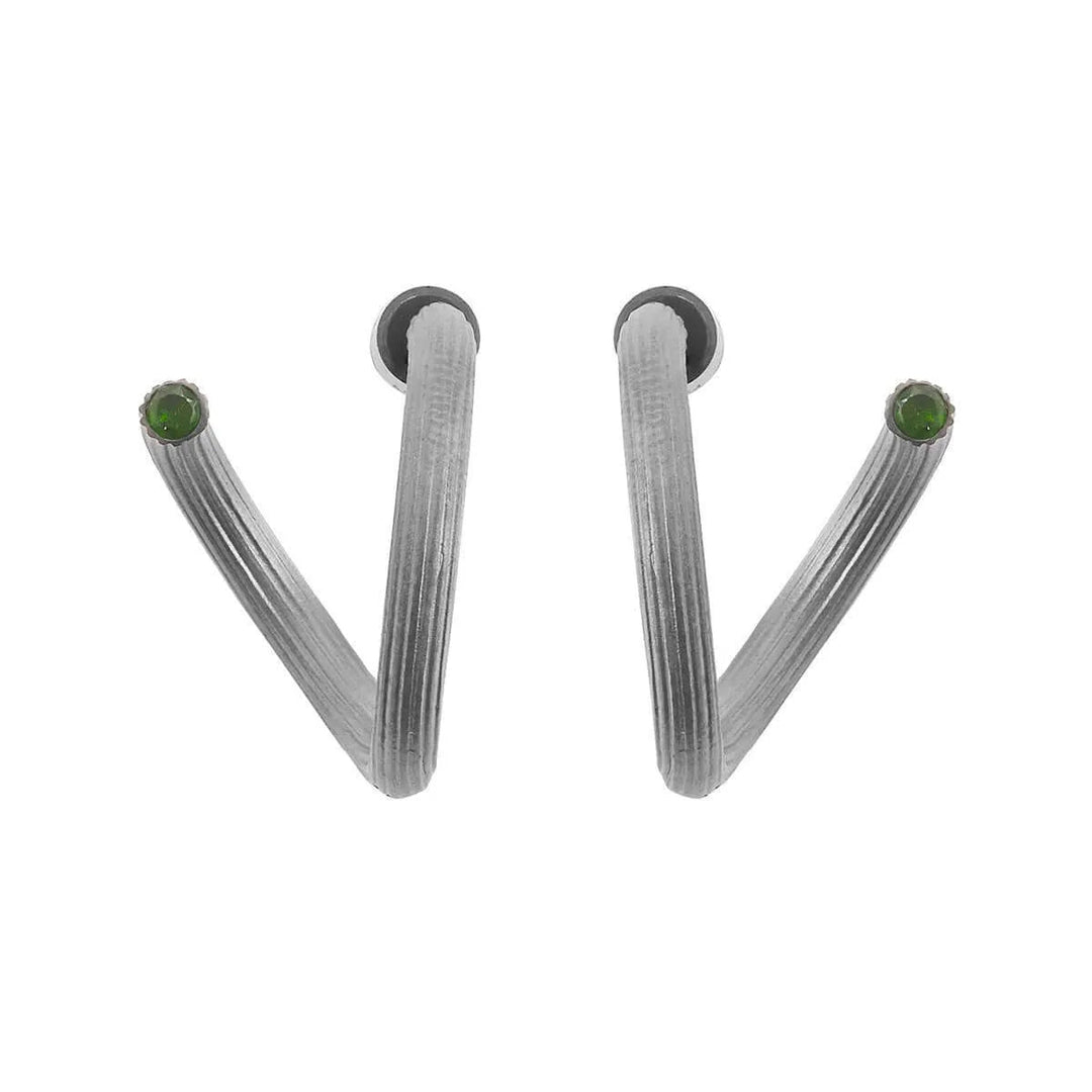 Ribbed Pipe Twist Hoops - Eye M Minimal - Ileana Makri