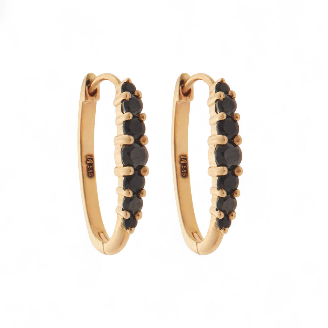 Ripple Large Black Diamond Hoops - Rivulet - Ileana Makri