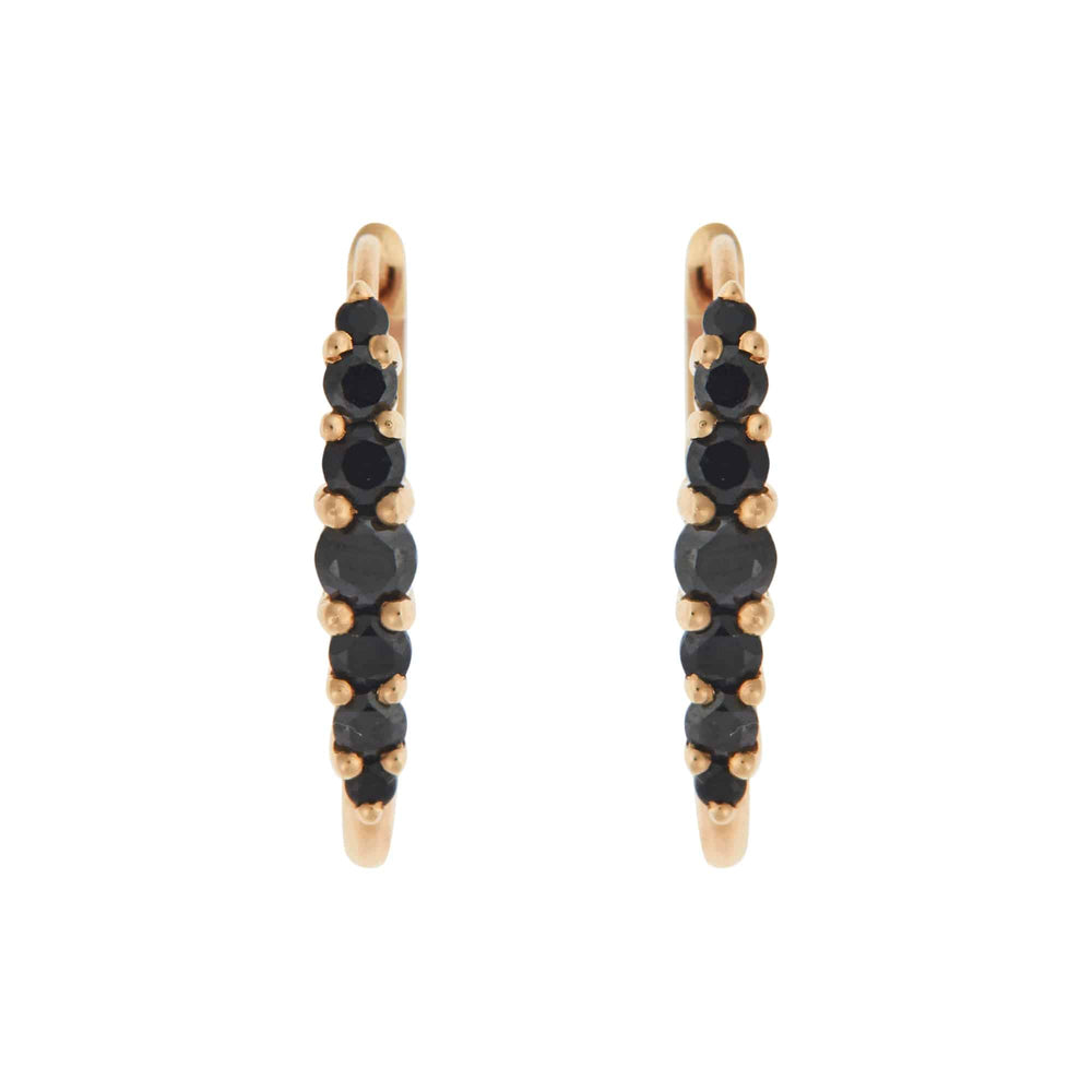 Ripple Large Black Diamond Hoops - Rivulet - Ileana Makri