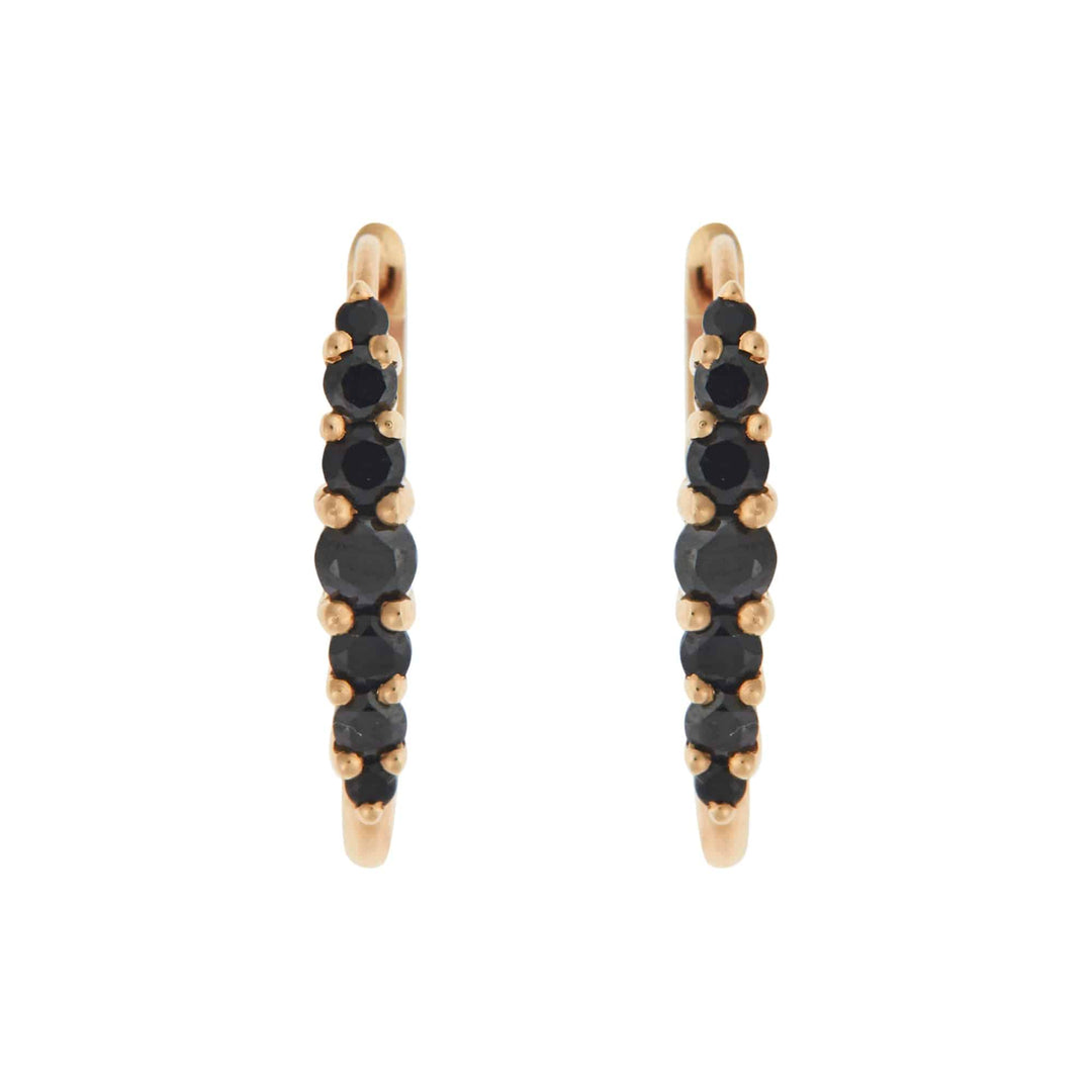 Ripple Large Black Diamond Hoops - Rivulet - Ileana Makri