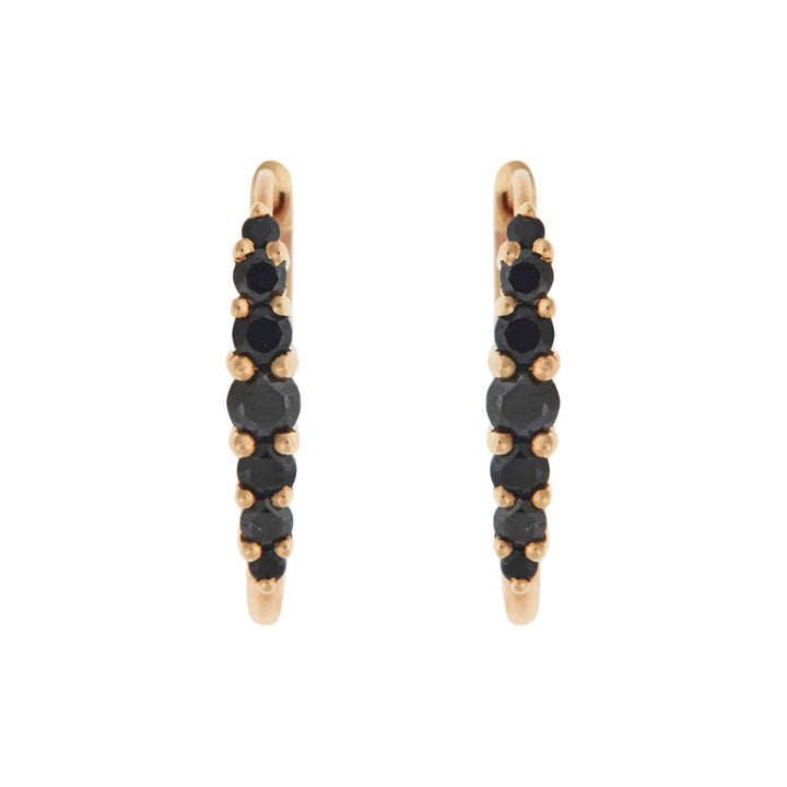 Ripple Large Black Diamond Hoops - Rivulet - Ileana Makri