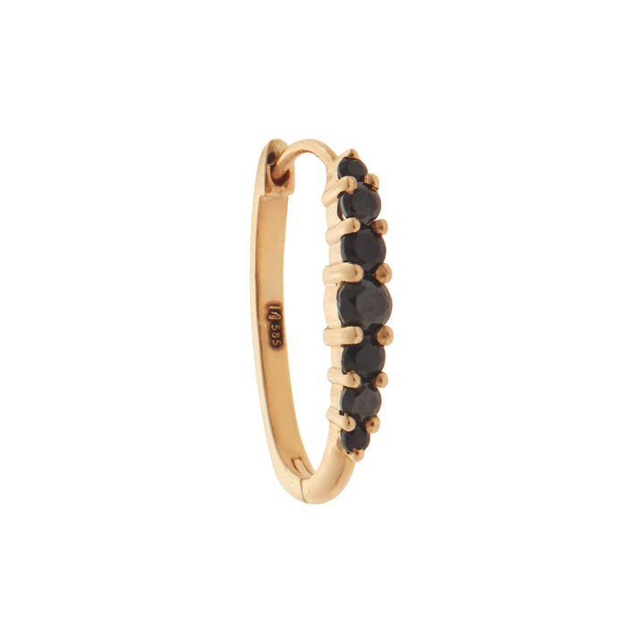 Ripple Large Black Diamond Hoops - Rivulet - Ileana Makri