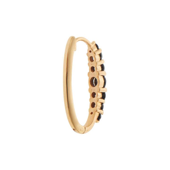 Ripple Large Black Diamond Hoops - Rivulet - Ileana Makri