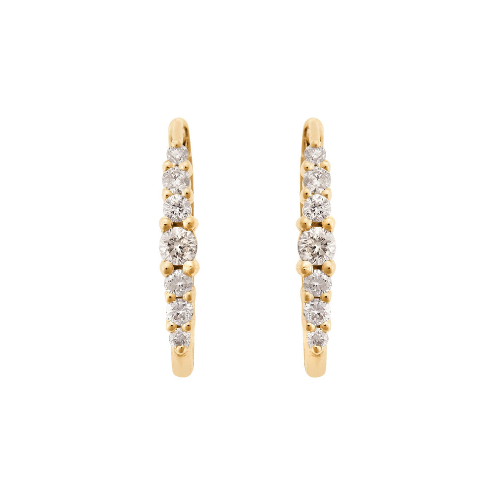 Ripple Large Champagne Diamond Hoops - Rivulet - Ileana Makri