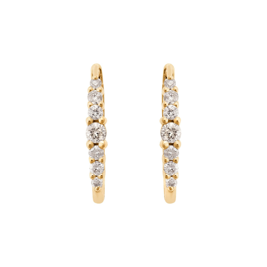 Ripple Large Champagne Diamond Hoops - Rivulet - Ileana Makri