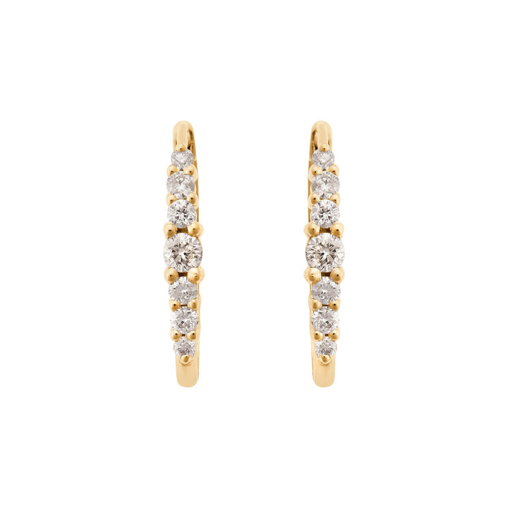 Ripple Large Champagne Diamond Hoops - Rivulet - Ileana Makri