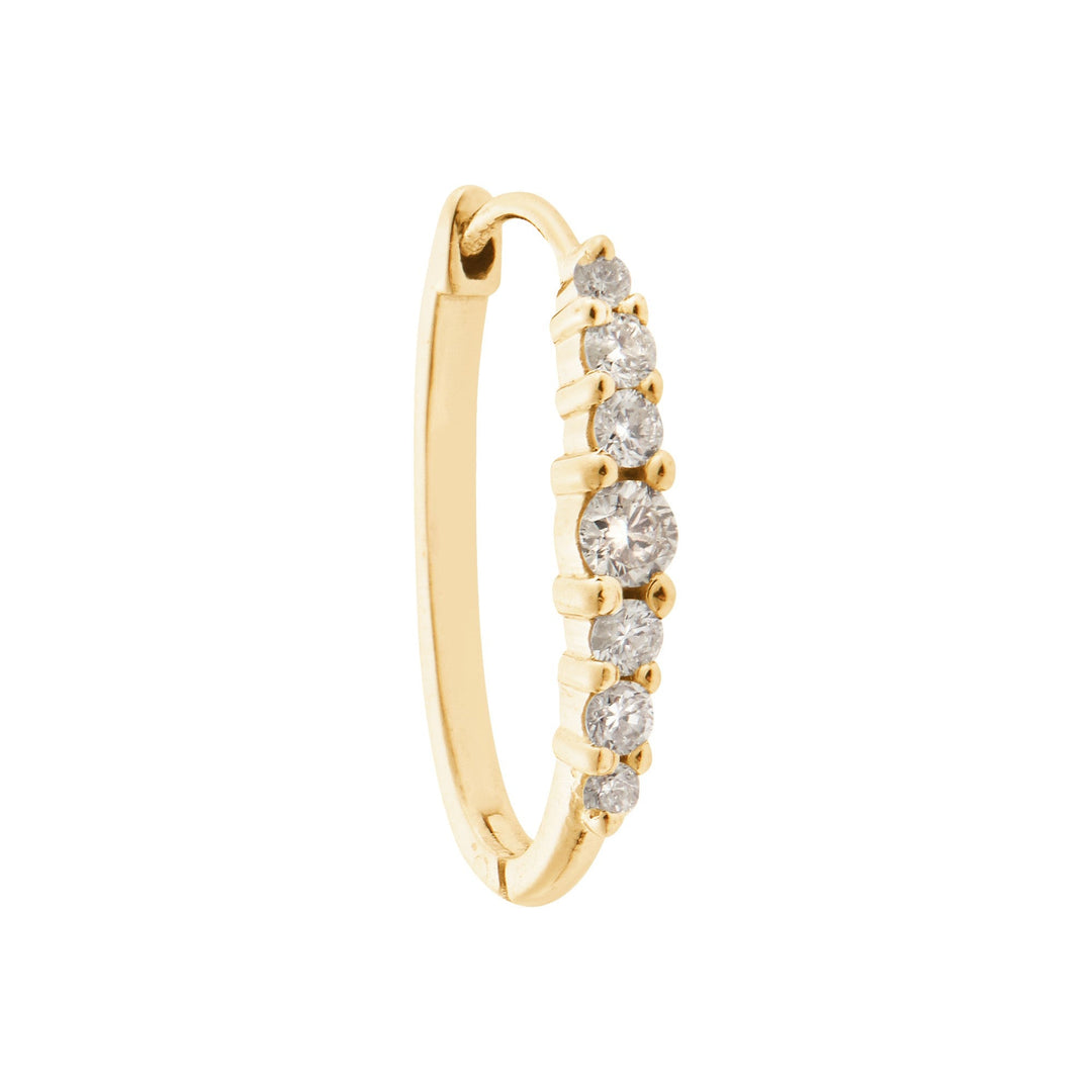 Ripple Large Champagne Diamond Hoops - Rivulet - Ileana Makri