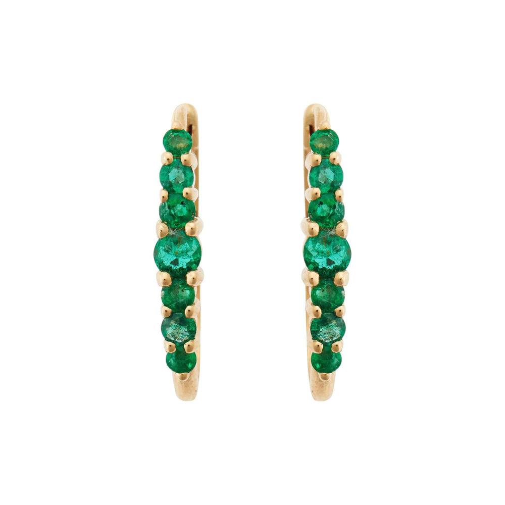 Ripple Large Emerald Hoops - Rivulet - Ileana Makri