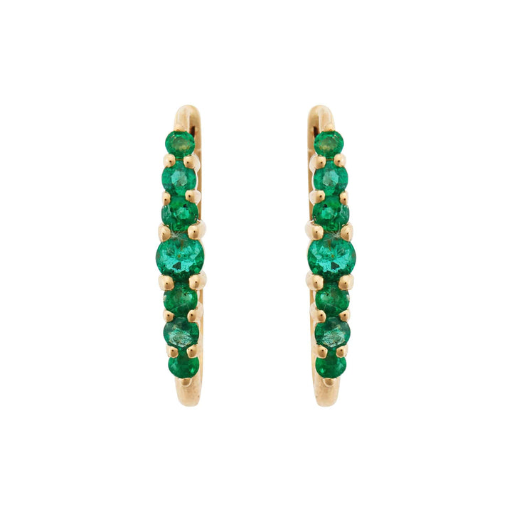 Ripple Large Emerald Hoops - Rivulet - Ileana Makri
