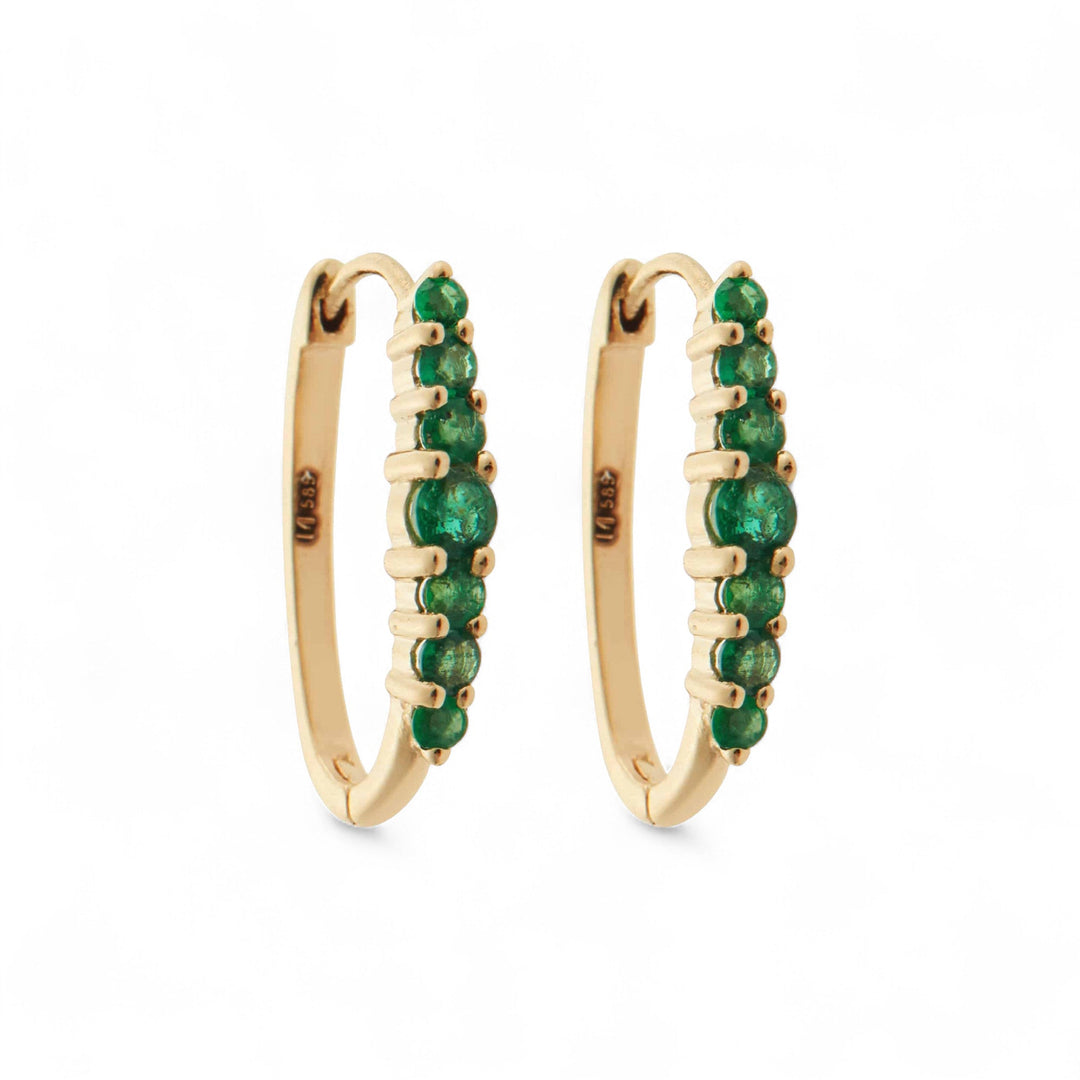 Ripple Large Emerald Hoops - Rivulet - Ileana Makri