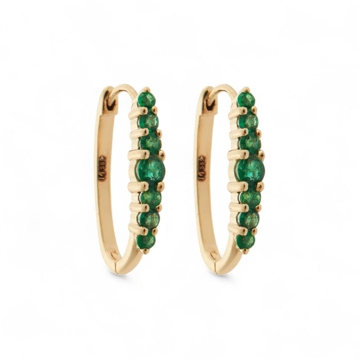 Ripple Large Emerald Hoops - Rivulet - Ileana Makri