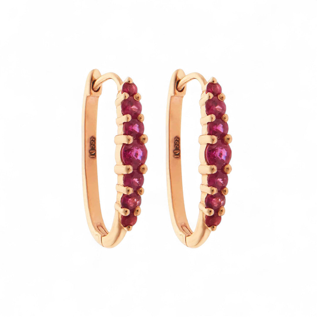 Ripple Large Ruby Hoops - Rivulet - Ileana Makri