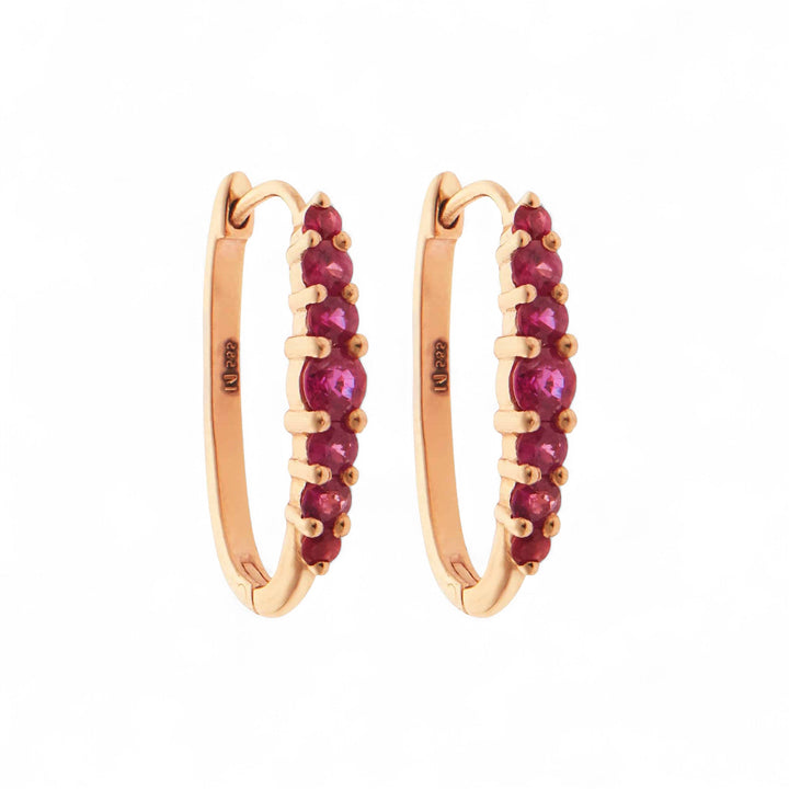 Ripple Large Ruby Hoops - Rivulet - Ileana Makri
