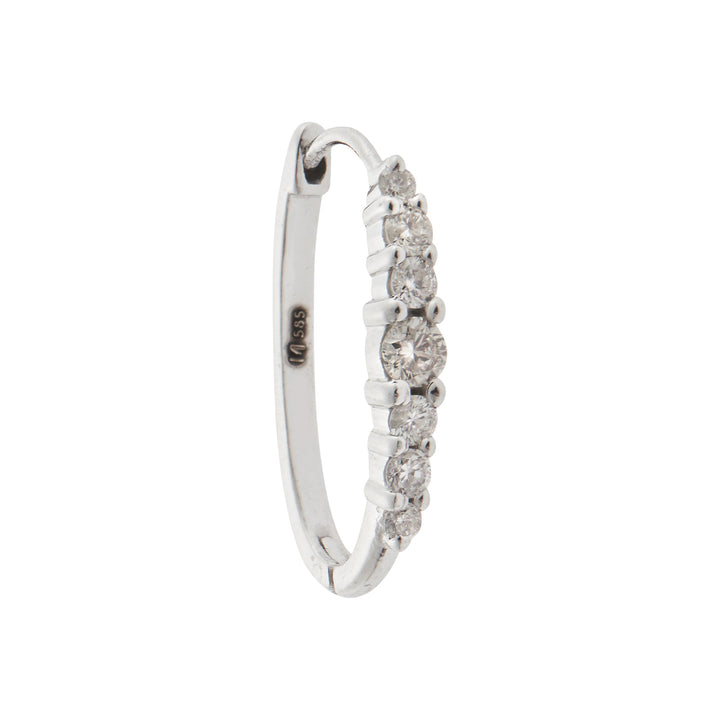 Ripple Large White Diamond Hoops - Rivulet - Ileana Makri
