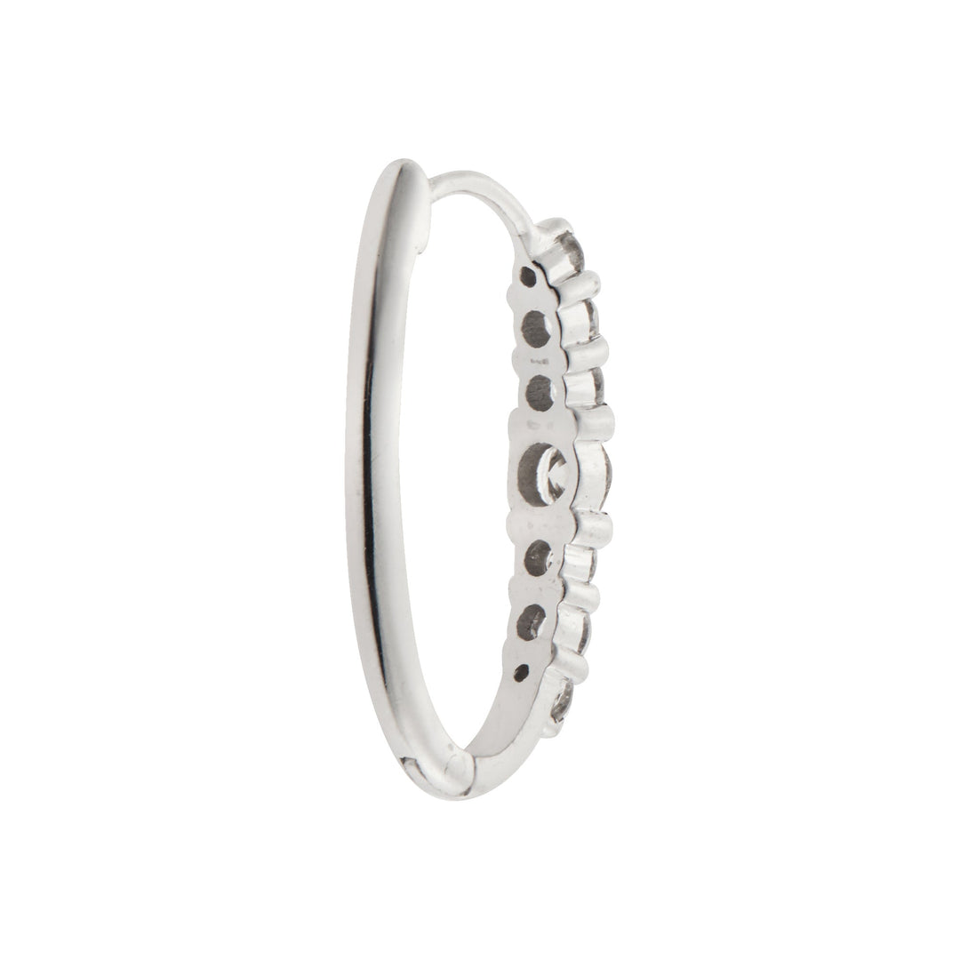 Ripple Large White Diamond Hoops - Rivulet - Ileana Makri
