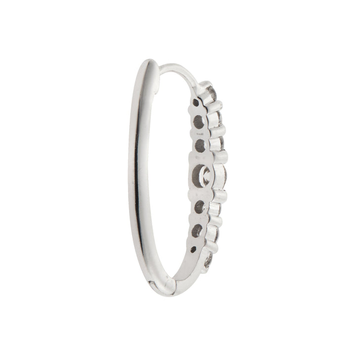 Ripple Large White Diamond Hoops - Rivulet - Ileana Makri